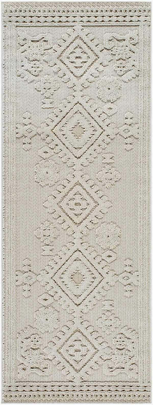 Livabliss Rockport Scandinavian Geometric Runner Rug Polypropylene Hallway Entryway Medium Pile Ivory, Tan 2'7" x 7'3" RPT2304-2773