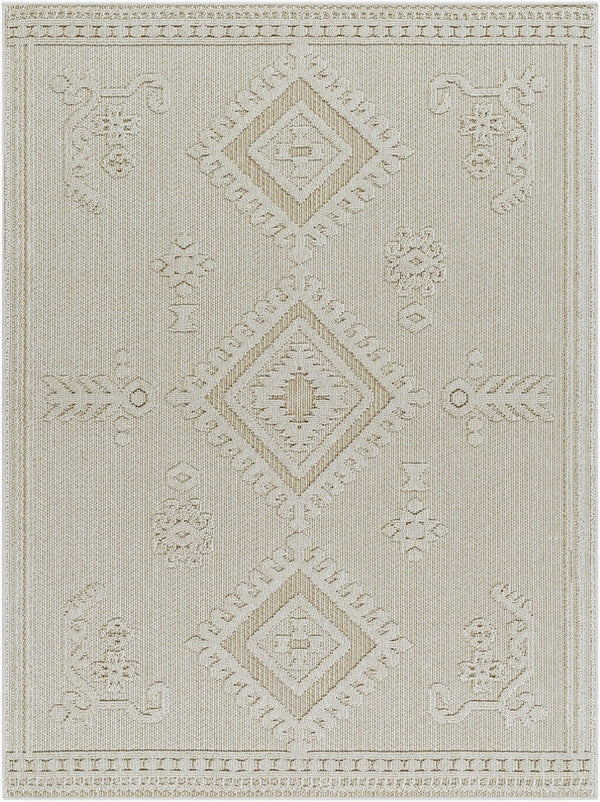 Livabliss Rockport Scandinavian Geometric Runner Rug Polypropylene Hallway Entryway Medium Pile Ivory, Tan 5'3" x 7' RPT2304-537