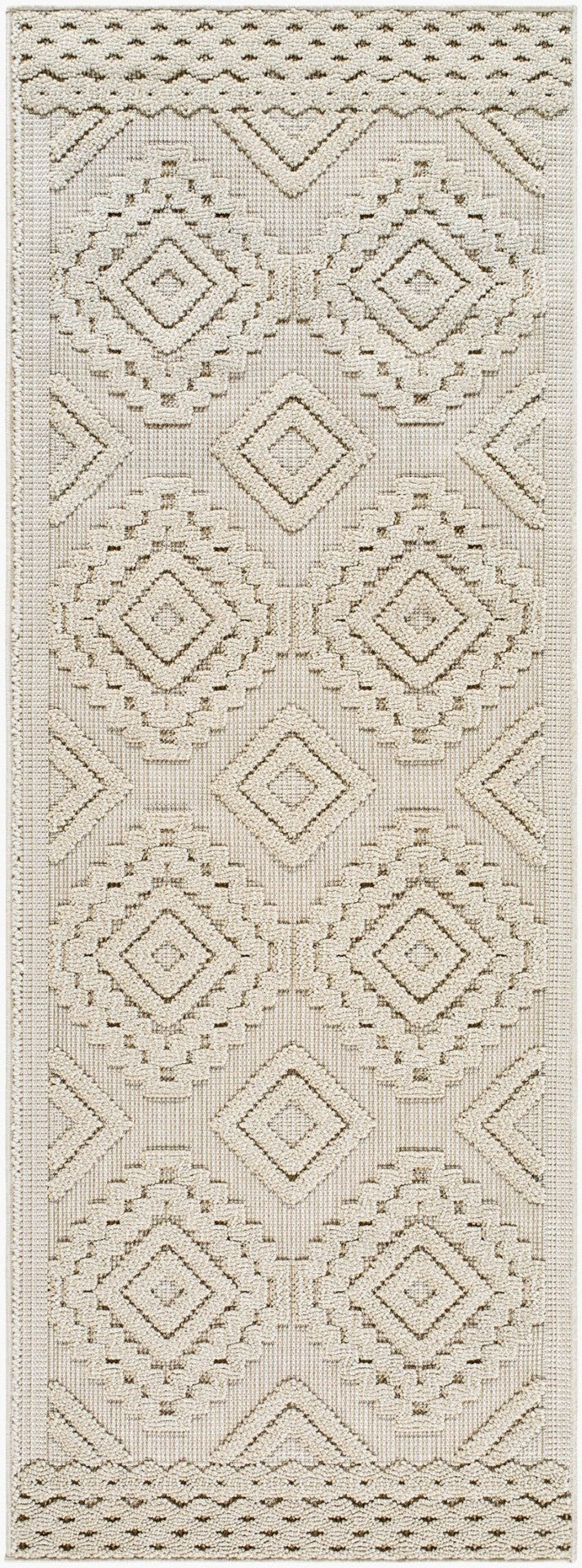 Livabliss Rockport Geometric Modern Machine Woven Polypropylene Accent Rug for Entryway or Bath Ivory, Tan 2'7" x 7'3" RPT2306-2773