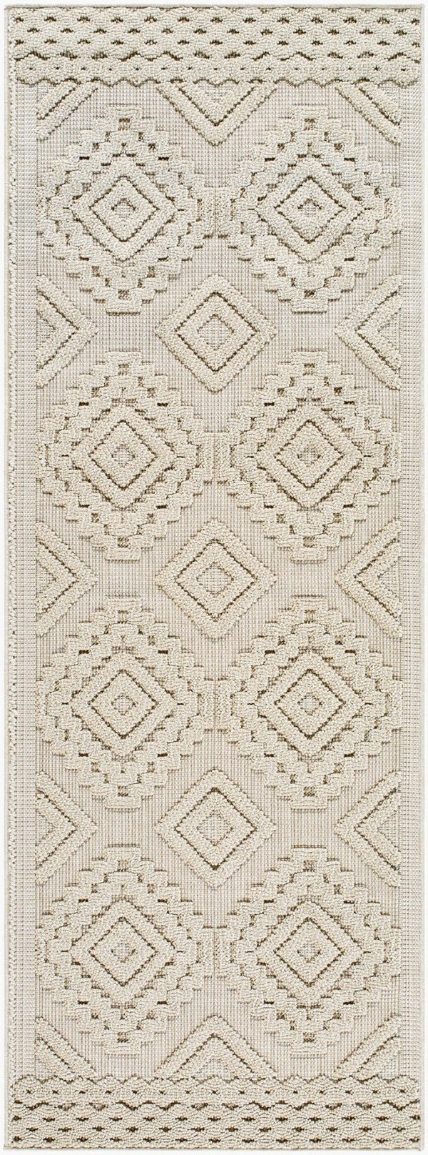 Livabliss Rockport Geometric Modern Machine Woven Polypropylene Accent Rug for Entryway or Bath Ivory, Tan 2'7" x 7'3" RPT2306-2773