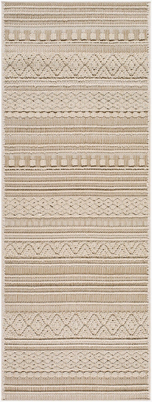 Livabliss Rockport Geometric Runner Rug Polypropylene Scandinavian Modern Hallway Accent Ivory, Tan 2'7" x 7'3" RPT2307-2773