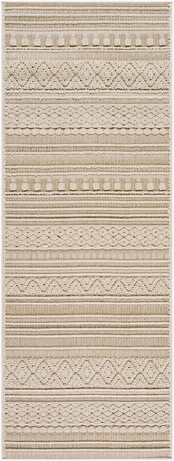 Livabliss Rockport Geometric Runner Rug Polypropylene Scandinavian Modern Hallway Accent Ivory, Tan 2'7" x 7'3" RPT2307-2773