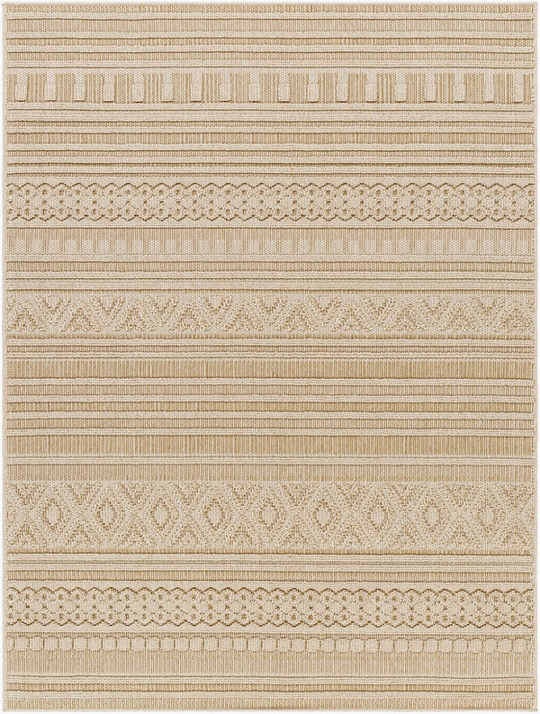 Livabliss Rockport Geometric Runner Rug Polypropylene Scandinavian Modern Hallway Accent Ivory, Tan 7'10" x 10' RPT2307-71010