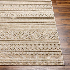 Livabliss Rockport Geometric Runner Rug Polypropylene Scandinavian Modern Hallway Accent Ivory, Tan 7'10" x 10' RPT2307-71010