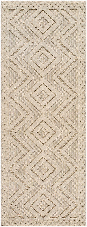 Livabliss Rockport Geometric Runner Rug Polypropylene Scandinavian Modern Hallway Entryway Accent Ivory, Tan 2'7" x 7'3" RPT2308-2773