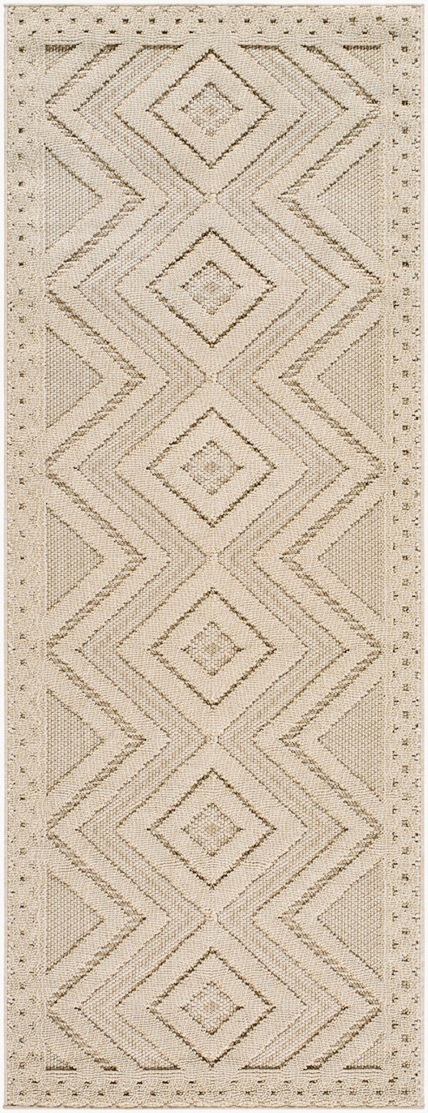 Livabliss Rockport Geometric Runner Rug Polypropylene Scandinavian Modern Hallway Entryway Accent Ivory, Tan 2'7" x 7'3" RPT2308-2773