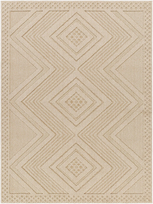 Livabliss Rockport Geometric Runner Rug Polypropylene Scandinavian Modern Hallway Entryway Accent Ivory, Tan 5'3" x 7' RPT2308-537