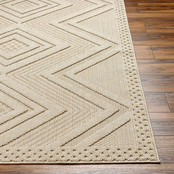 Livabliss Rockport Geometric Runner Rug Polypropylene Scandinavian Modern Hallway Entryway Accent Ivory, Tan 5'3" x 7' RPT2308-537