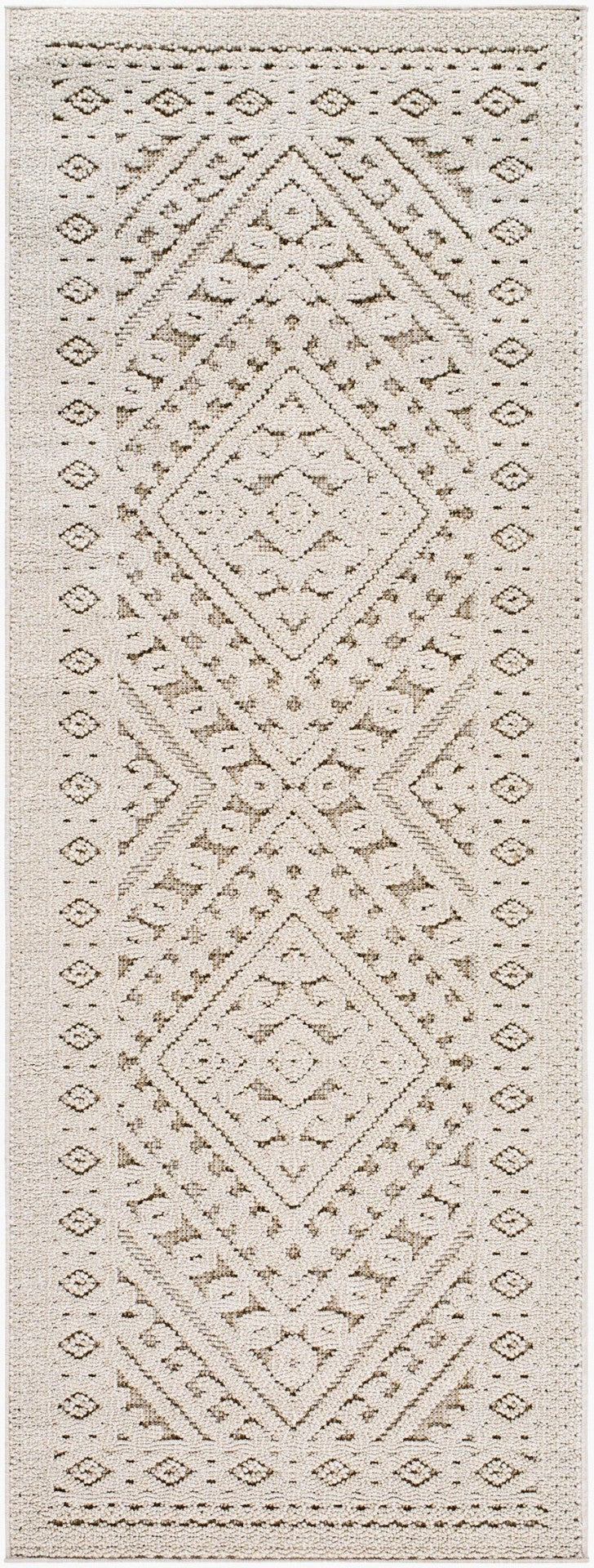 Livabliss Rockport Machine Woven Polypropylene Runner Rug for Hallways Patios and Entryways Ivory, Tan 2'7" x 7'3" RPT2309-2773