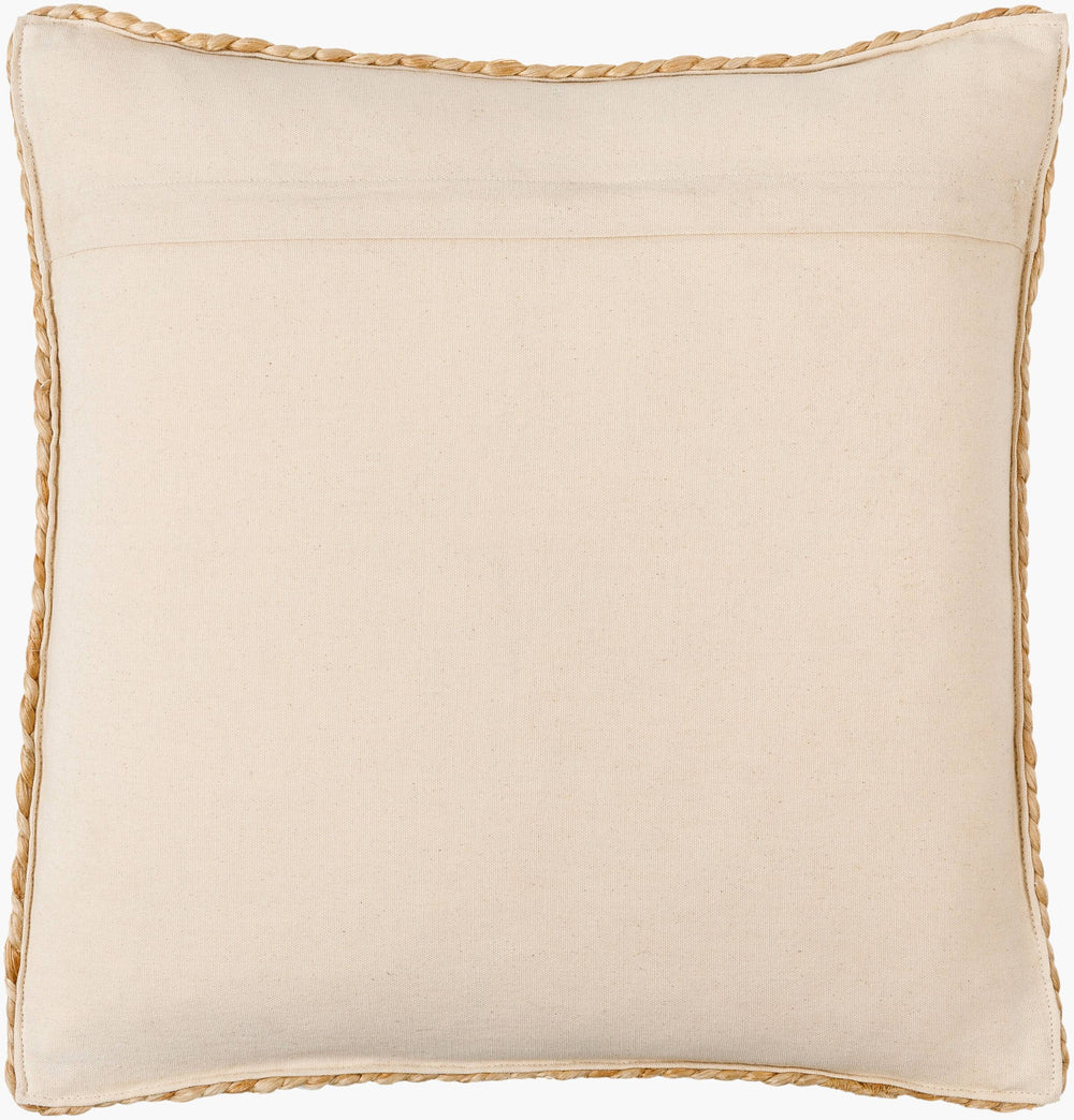 Surya Raipur Handmade 18"L X 18"W Rustic Charm Accent Pillow - Cozy Wool, Jute, And Cotton Design Beige Jute,Wool,Cotton Rpu001-2222d