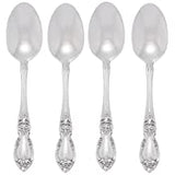 Oneida Louisiana Elegant Stainless Steel Teaspoons, Mirror Finish, Set of 4