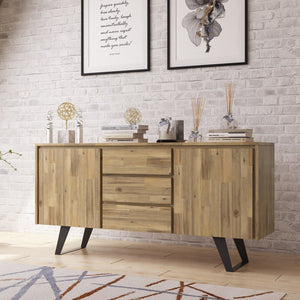 English Elm Lowry - Handcrafted Sideboard Buffet In Distressed Golden Wheat For Modern Storage & Style B136P158870