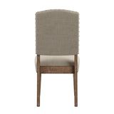 Homelegance By Top-Line Nicklaus Nailhead Linen Upholstered Dining Chairs (Set of 2) Light Natural Rubberwood