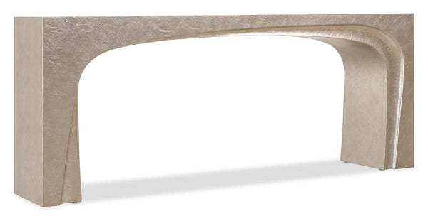 Hooker Furniture Westwood Venetian Dawn Console Table — Narrow 74" Sculptural Arch Base, Silver-Leaf Modern Luxury 6133-85005-94