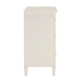 Homelegance By Top-Line Amos White Finish Beige Linen Drawer Face Dresser White MDF