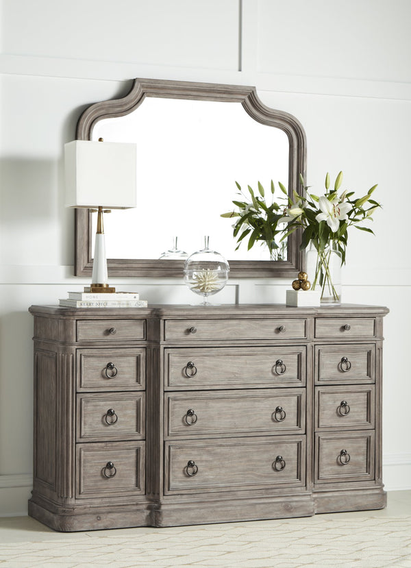 A.R.T. Furniture Etienne Mirror - Elegant New Traditional Design In Greystone With 1.25" Beveled Edge For Charm Gray Materials, Pine Solids And Veneer 317120-2610