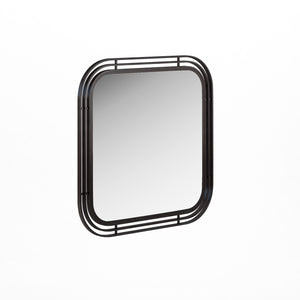A.R.T. Furniture Portico Contemporary Square Mirror With Matte Black Curved Metal Frame - Wall-hung Artistry Black Steel,Glass 323121-1223