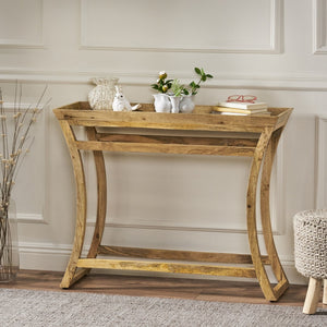 Christopher Knight Home® - Noble House - Meagher Rustic Handcrafted Mango Wood Console Table, Natural