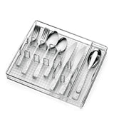 Cambridge Conquest Sand 45-Piece Stainless Steel Flatware Set with Caddy