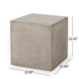 Christopher Knight Home® - Noble House - Quebec Outdoor Lightweight Concrete Side Table, Light Gray