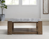 English Elm Steve Silver - Libby - Sintered Stone Coffee Table With Casters - Brown