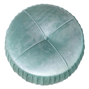 New Pacific Direct Helena Small Round Ottoman With Natural Wood Legs – Plush Velvet, Tufted Top, And Elegant Design Emerald 100% Polyester 1600008-185-npd