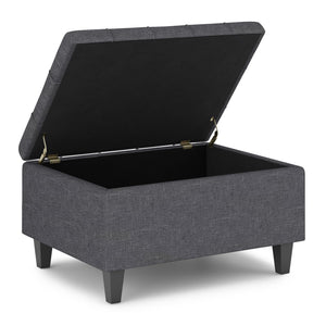 English Elm Harrison Small Storage Ottoman - Stylish Slate Grey Coffee Table With Lift-Top Functionality B136P159155
