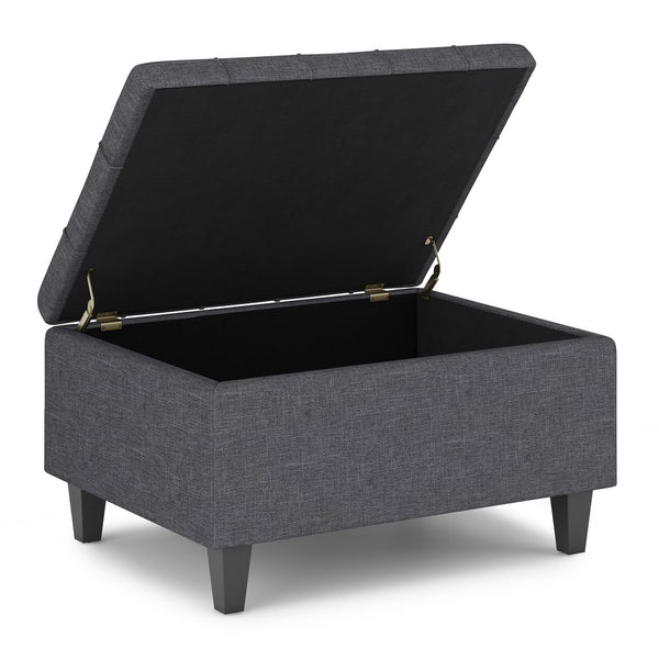 English Elm Harrison Small Storage Ottoman - Stylish Slate Grey Coffee Table With Lift-Top Functionality B136P159155