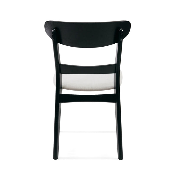 English Elm [video] Rubberwood Dining Chairs Set of 2 Upholstered Mid-century Seats for Modern Homes Light Beige 58915.00LBEBLK