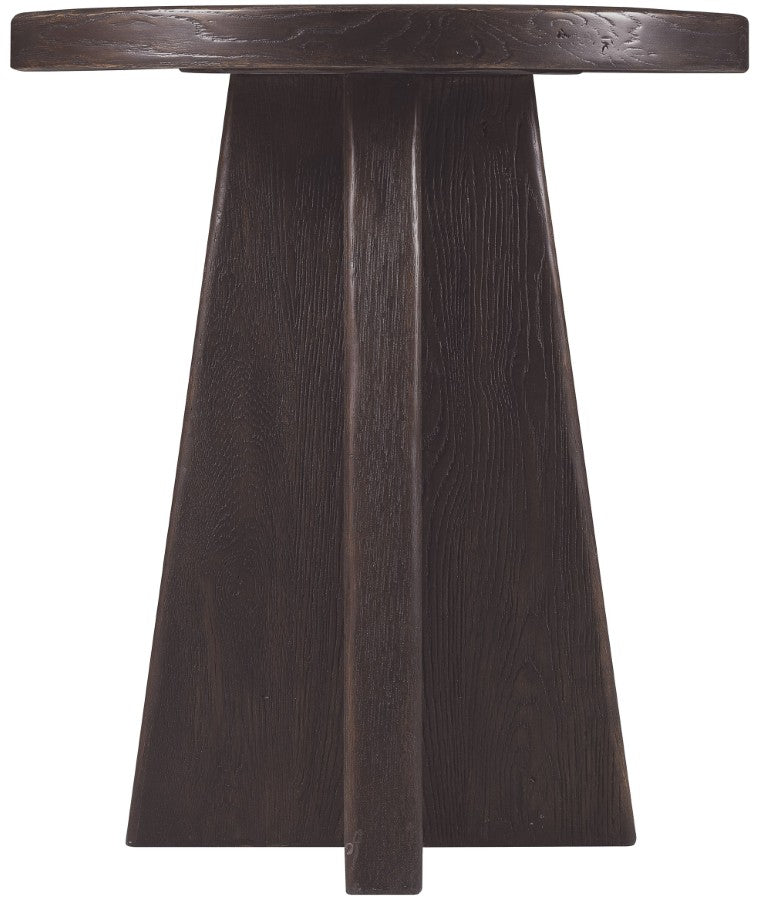 Hooker Furniture Driftwood Round End Table With Distressed Buckboard Oak Finish, Compact Pedestal Design For Small Spaces Blacks 6820-80213-99