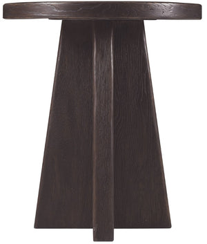 Hooker Furniture Driftwood Round End Table With Distressed Buckboard Oak Finish, Compact Pedestal Design For Small Spaces Blacks 6820-80213-99