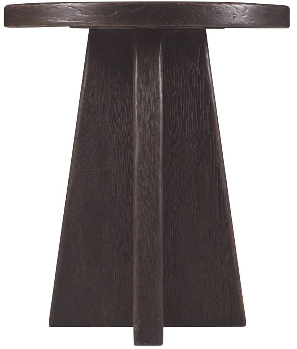 Hooker Furniture Driftwood Round End Table With Distressed Buckboard Oak Finish, Compact Pedestal Design For Small Spaces Blacks 6820-80213-99