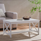 Christopher Knight Home® - Noble House - Nester Indoor Farmhouse White Finished Acacia Wood Coffee Table