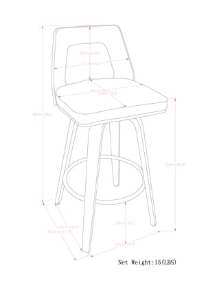 English Elm Ellison Bentwood Swivel Bar Stool Set Of 2 - Stylish Cream Vegan Leather For Modern Spaces B136P158612