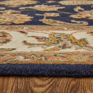 Feizy Rugs Wagner Hand Tufted Wool Oriental Rug - Durable, Stain-resistant Design Perfect For High-traffic Areas Blue,Tan,Gold Wool Wgr8944fnvybgef00