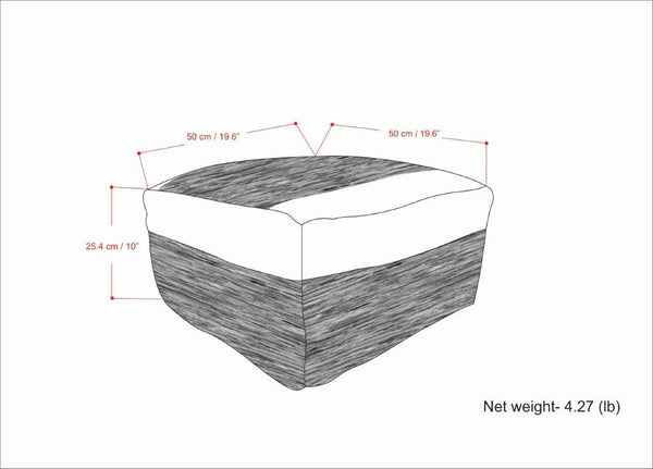 English Elm Mathis Square Woven Outdoor/Indoor Pouf - Grey/White Recycled PET, Water & UV Resistant Accent Stool B136P159024