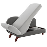 Homelegance By Top-Line Verbena Two-Tone Dark & Light Functional Chaise With 1 Pillow Grey Polyester