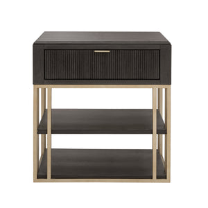 West End Loft Accent Nightstand with Storage Drawer Brown with Tuxedo Finish P361141 Pulaski Furniture