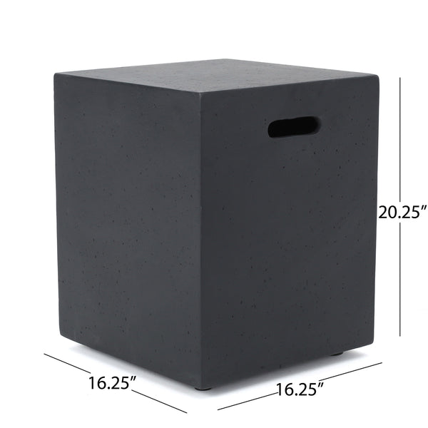 English Elm Mgo Concrete Propane Tank Cover Side Table for Modern and Industrial Interiors 59243.00