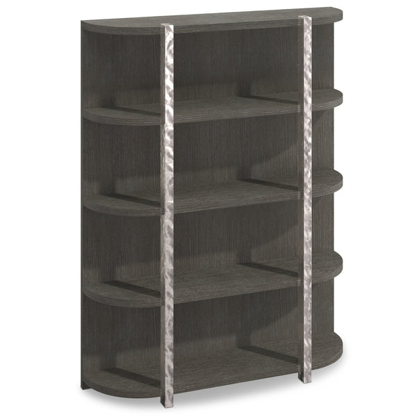 Bernhardt Bernhardt Prado Etagere Rustic Modern 66" W X 86.25" H Porcini Wood Finish With Bright Graphite Accents 324812B