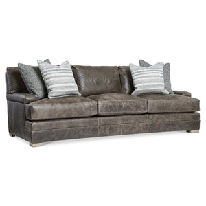 Bernhardt Bernhardt Burnham Leather Sofa With Tailored Stitching, Deep Seats, Box-Stitched Backs & Pillows 7207LO