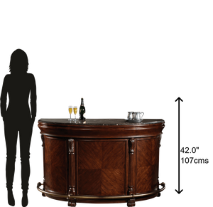 Hekman Furniture 693001 Niagara Bar – Elegant Italian Marble Top, Wine Storage, And Antique Brass Footrest For Luxury Rustic Cherry Niagara Bar 693001