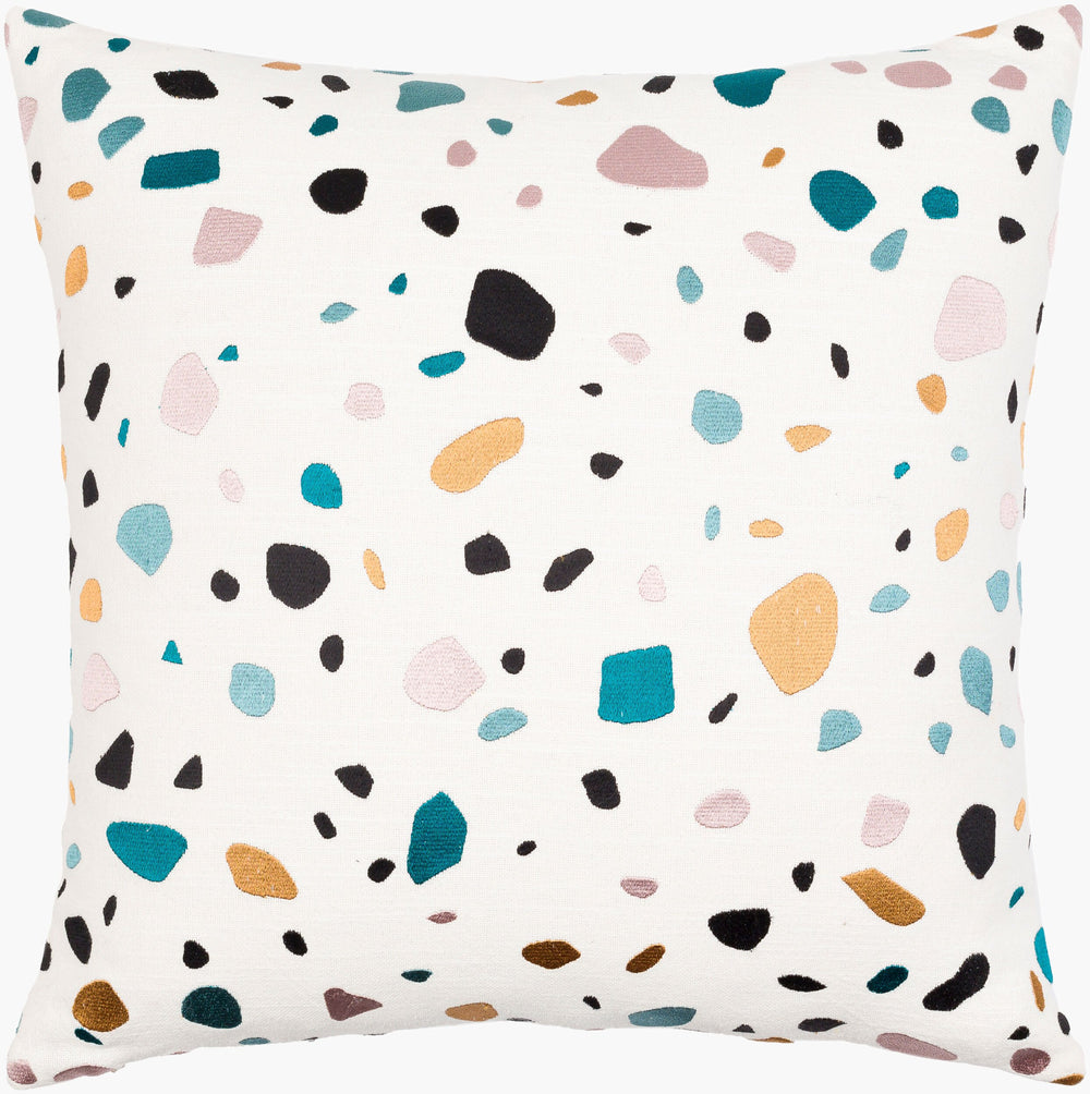 Surya Terra 18"X18" Modern Minimalist Accent Pillow With Geometric Pattern & Soft Cotton Fabric Design Ivory Cotton,Cotton Rra001-2222