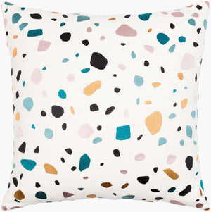 Surya Terra 18"X18" Modern Minimalist Accent Pillow With Geometric Pattern & Soft Cotton Fabric Design Ivory Cotton,Cotton Rra001-2222