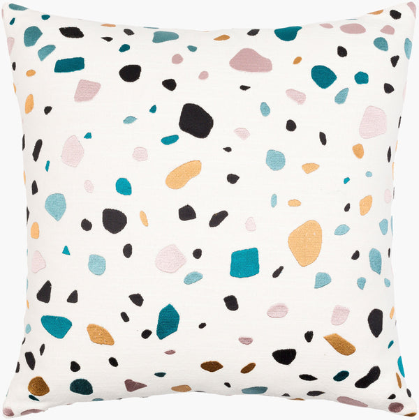 Surya Terra 18"X18" Modern Minimalist Accent Pillow With Geometric Pattern & Soft Cotton Fabric Design Ivory Cotton,Cotton Rra001-2222