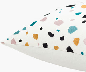 Surya Terra 18"X18" Modern Minimalist Accent Pillow With Geometric Pattern & Soft Cotton Fabric Design Ivory Cotton,Cotton Rra001-2222