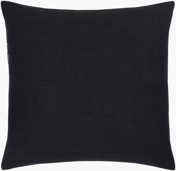Surya Terra 18"X18" Modern Minimalist Accent Pillow With Geometric Pattern & Soft Cotton Fabric Design Black Cotton,Cotton Rra002-2020