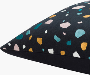 Surya Terra 18"X18" Modern Minimalist Accent Pillow With Geometric Pattern & Soft Cotton Fabric Design Black Cotton,Cotton Rra002-2020