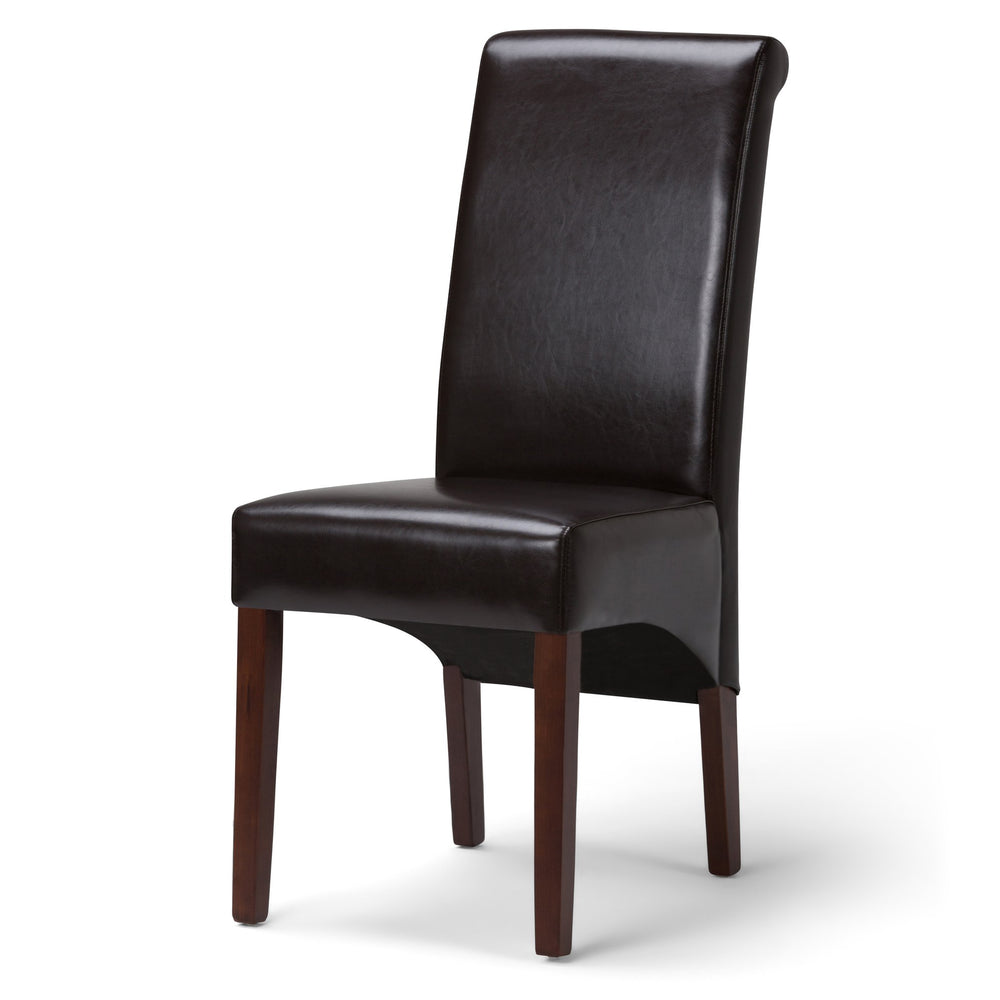 English Elm Avalon Deluxe Parson Dining Chairs Set Of 2 - Stylish Tanners Brown Vegan Leather For Comfort & Elegance B136P159800