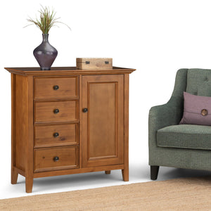English Elm Amherst Medium Storage Cabinet - Stylish Solid Wood Design With Four Drawers & Adjustable Shelves B136P159433